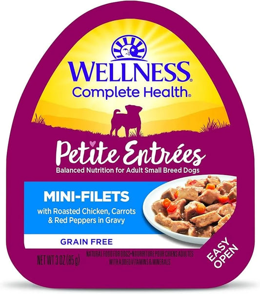 Wellness Petite Entrées Mini-Filets with Roasted Chicken, Carrots & Red Peppers in Gravy, 3-Ounce Cup (Pack of 12) - Produ...