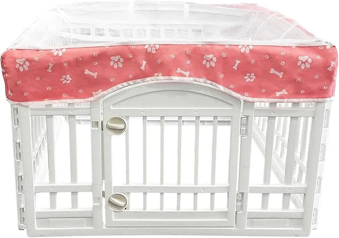 PJYuCien Dog Playpen Mesh Top Cover, Fits 36 Inch 4 Panels Regular Square Plastic Exercise Pet Pen, Adhesive Tape Connecti...