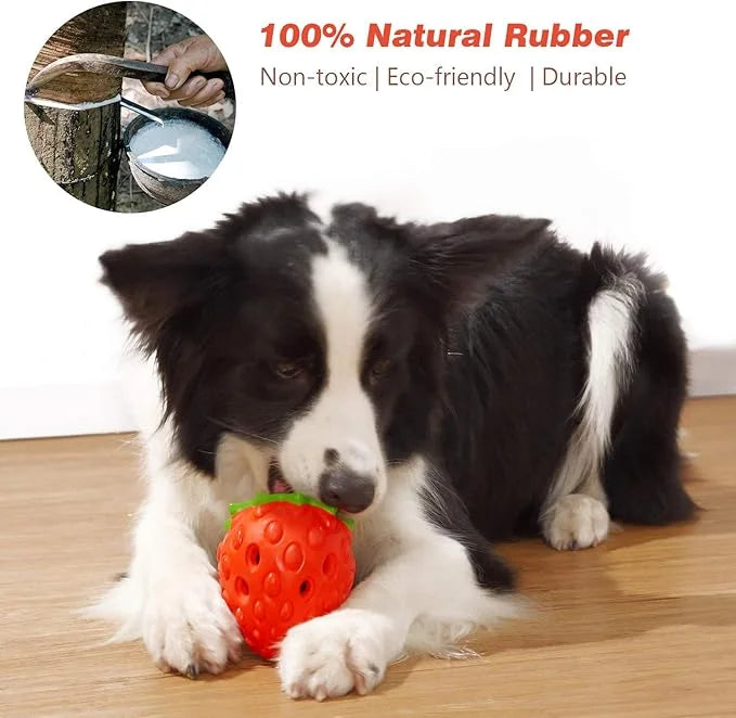 MewaJump Dog Puzzle Toys, Rubber Dog Chew Toys,Treat Food Dispensing Dog Toys for Teeth Cleaning, Dog Ball Toy, Interactiv...