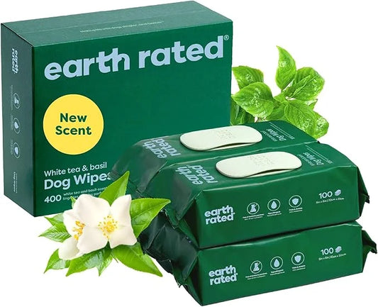 Earth Rated Pet Grooming Wipes for Dogs and Cats, Hypoallergenic, 3-in-1 Cleaning, Deodorizing and Hydrating, for Paws, Bo...