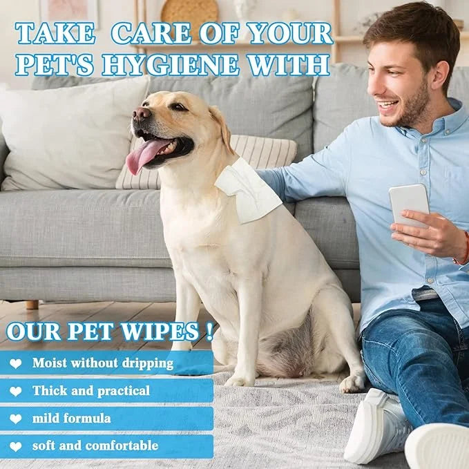 Treela 10 Packs of 800 Dog Wipes Pet Wipes Cat Grooming Supplies for Paws, Butt, Ear, Skin, Eye, Body Cleaning Bath Stain ...