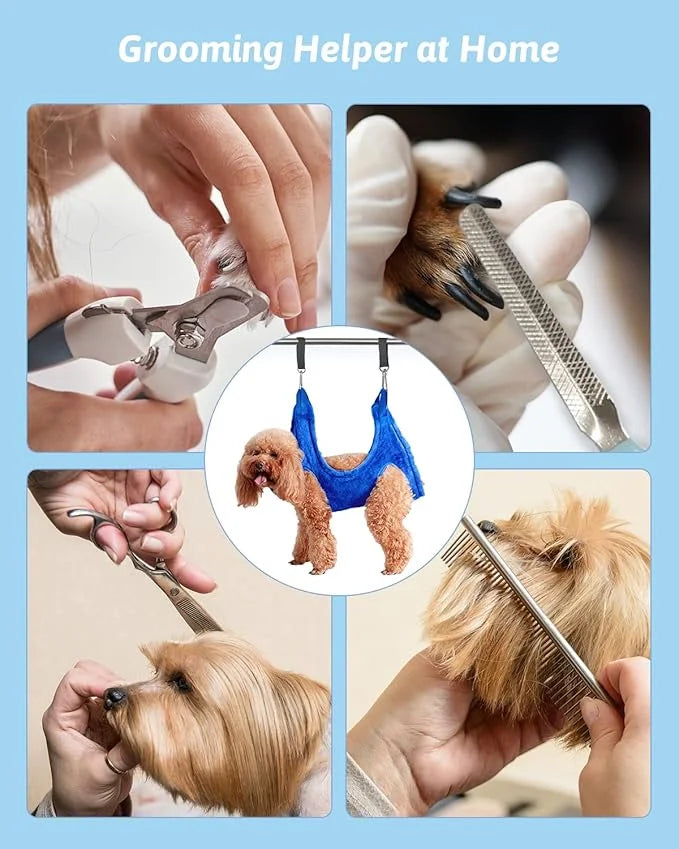 Dog Grooming Harness, Multifunctional Cats and Dogs Grooming Hammock, Pet Beauty Assistant, Nail Scissors/Nail Trimmer/Rou...