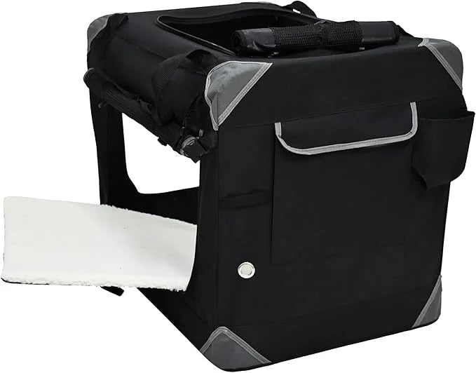 EliteField 4-Door Folding Soft Dog Crate with Curtains, Carrying Bag and Fleece Bed (2 Year Warranty), Indoor & Outdoor Pe...