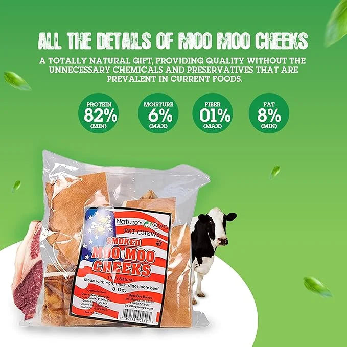 (2 Pack) Nature's Own Pet Chews Moo Cheeks Bag Treat, 8 oz - Product Image