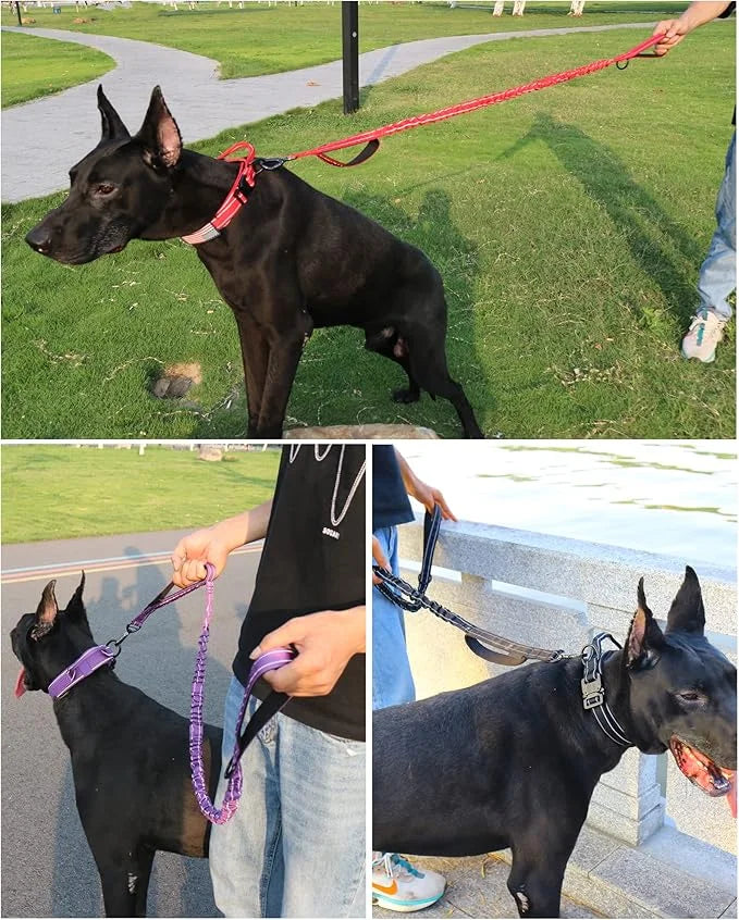 AUBELL Tactical Dog Collar and Leash Set, Adjustable Military Nylon Reflective Dog Leash and Collar with Handle and Heavy ...