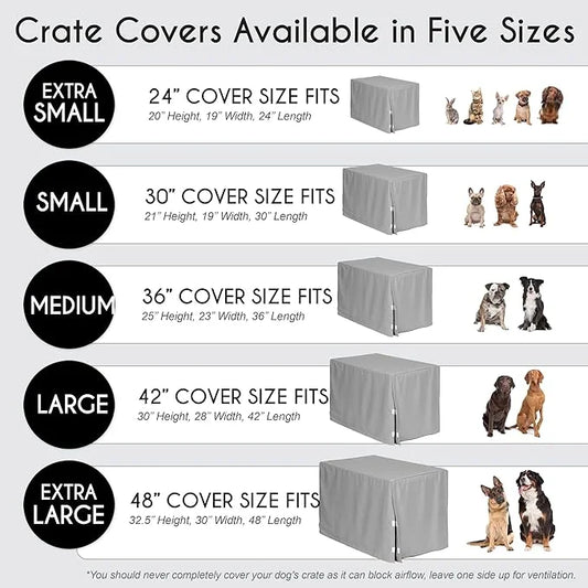Sweet Jojo Designs 30in. Small/Medium Dog Crate Cover (Bones and Paw Prints) Pet Cage, Kennel Covers (Modern, Cartoon, Dog...