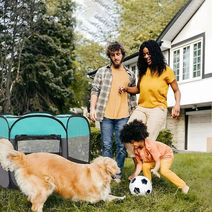 Pet Puppy Playpen for Cat Dog Indoor Outdoor, Foldable Portable Tent, Pop Up Dog Kitten Kennel Playpen with Carrying Case ...