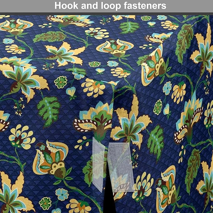 Lunarable Jacobean Dog Crate Cover, Triangles with Floral Pattern Stalks Leaves Flowers Whimsical Nature, Easy to Use Pet ...
