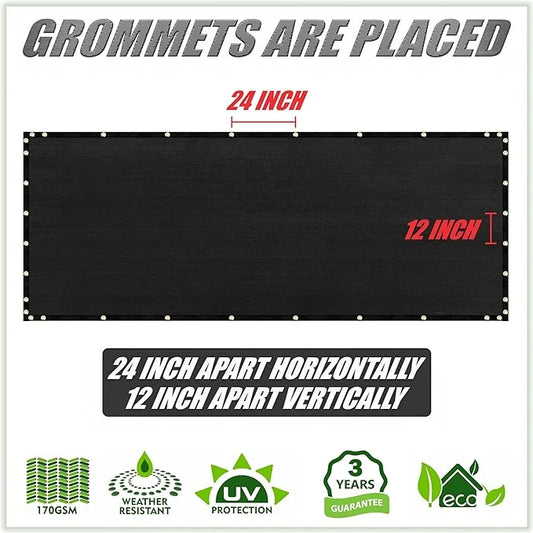 ColourTree 3' x 15' Red Custom Size Shade Cloth with Grommets - 90% Sunblock, Durable Mesh Fabric Tarp for Dog Kennel Cove...