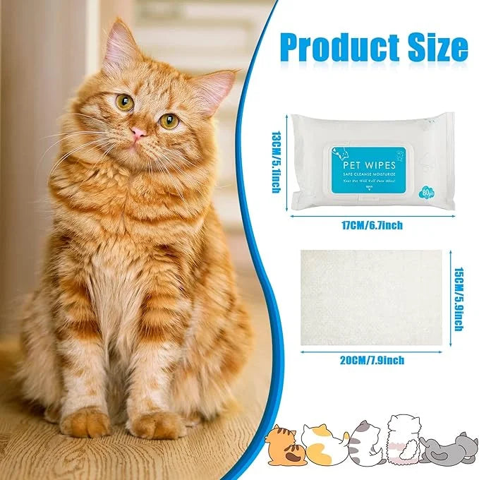 Treela 10 Packs of 800 Dog Wipes Pet Wipes Cat Grooming Supplies for Paws, Butt, Ear, Skin, Eye, Body Cleaning Bath Stain ...