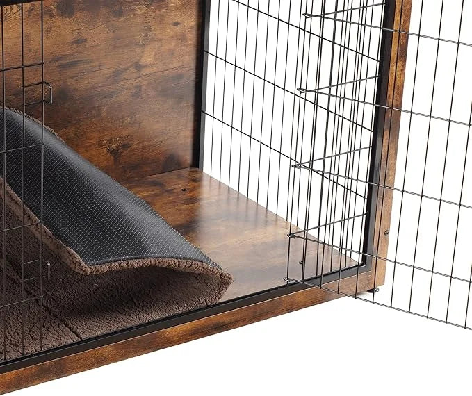 DWANTON Dog Crate Furniture with Cushion, Wooden Kennel Table with Double Doors, Indoor Dog House, Extra Large Size, 43.3"...