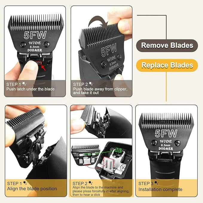 10 Wide Blades for Dog Grooming,Compatible with Artero/Andis/Oster A5/Wahl km10 Dog Clippers,Cutting Length 1/16",2 Pack (...