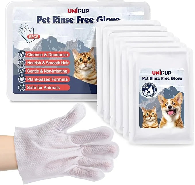 Pet Glove Wipes for Dogs, Dog Cleaning Gloves with Coconut Scented, Dual-Sided Pet Gloves Grooming for Cats with Wipes, Do...