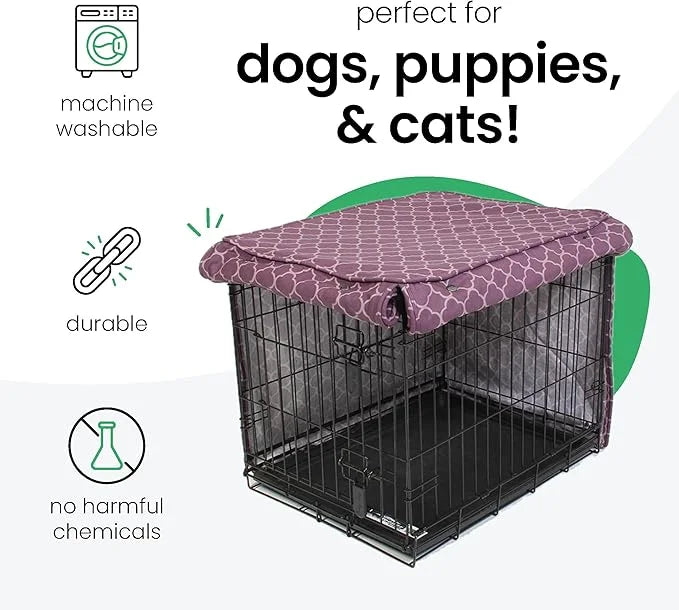Molly Mutt Royals Dog Crate Cover, 100% Cotton Canvas Cover with 2 Roll-Up Panels, Ideal for Dog or Cat Crate, Durable, Wa...
