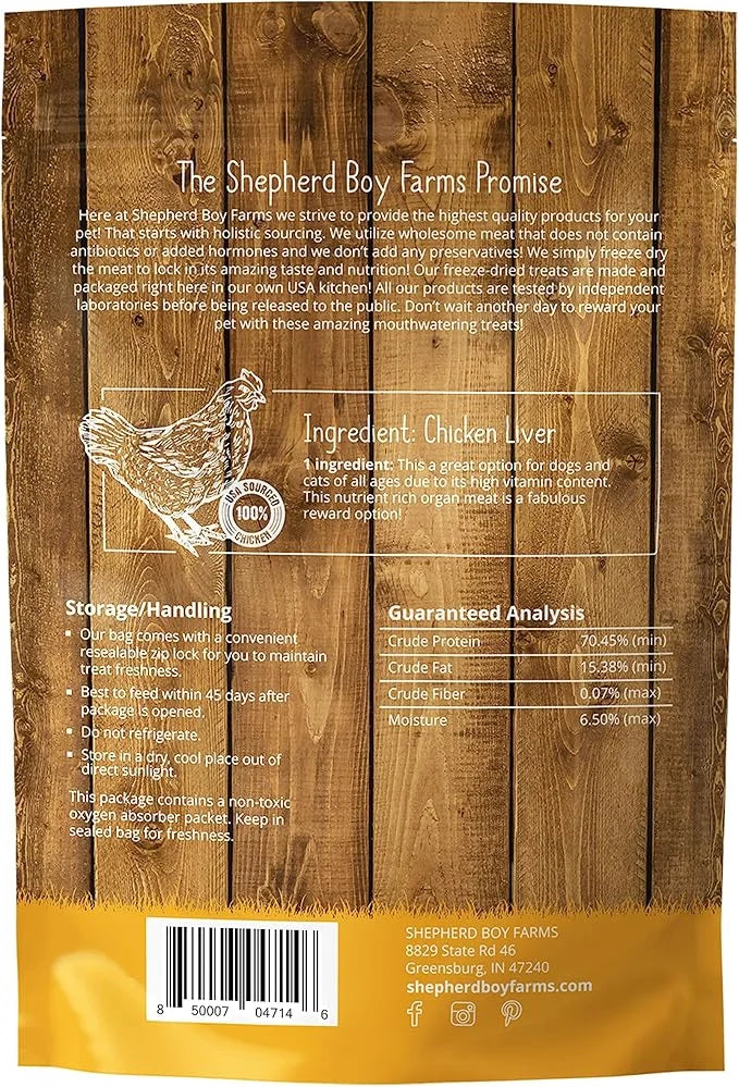 Freeze Dried Dog and Cat Treats, Chicken Liver, All Natural Single Ingredient Freeze-Dried Dog Treat & Dog Snacks, Made in...