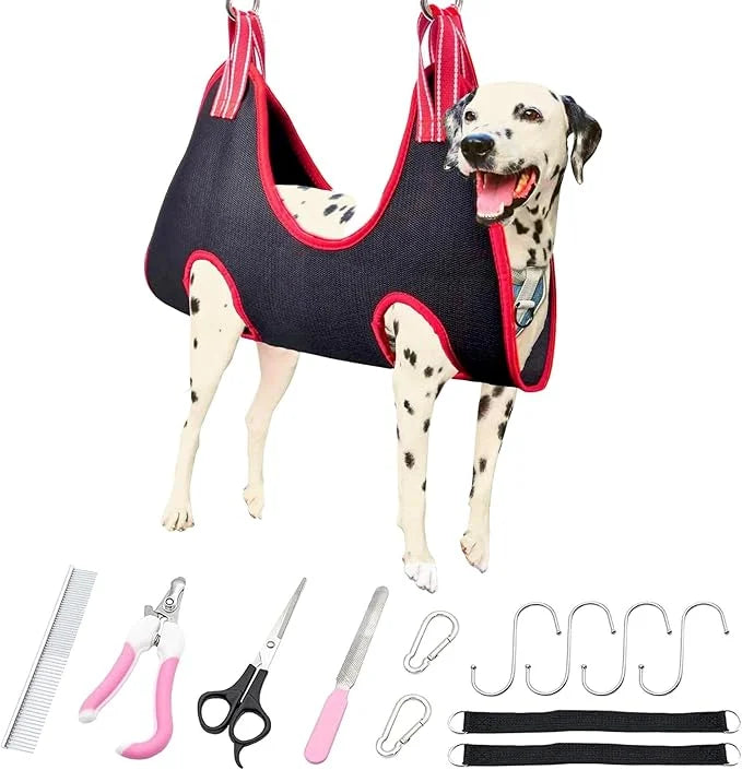 Pet Grooming Hammock for Multipurpose Use, 13 PCS Pet Grooming Kit for Cat & Dog Grooming, Dog Hammock with Nail Clippers/...