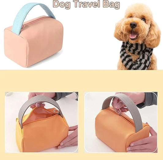Pink Small Dog Travel Bag - Perfect for Storing Dog Bowls, Food, Toys, and Clothes - Lightweight and Portable with Handle ...