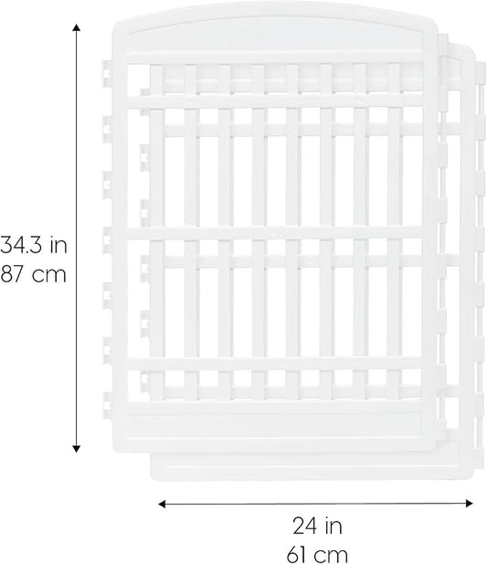IRIS USA 34" 2-Panel Add-On Panels, Pet Dog Puppy Playpen, Foldable, Customizable, White - Product Image