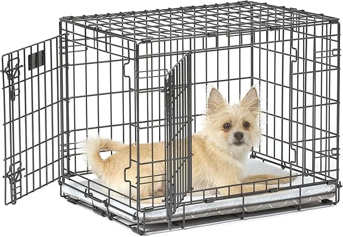 MidWest Homes for Pets Quiet Time Reversible Crate Pan Cover 24' Mushroom Diamond/Fleece, Small - Product Image