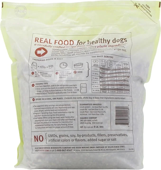SOJOS Pre-Mix Natural Grain Free Dry Raw Freeze Dried Dog Food, 8-Pound Bag - Product Image