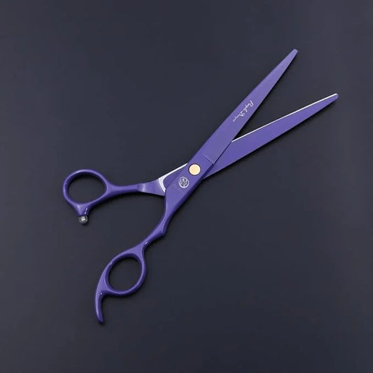 Purple Dragon 7.0 inch Professional Dog Grooming Hair Cutting Scissor &Curved Scissor&Chunker Shear Kit with Bag - for Pet...