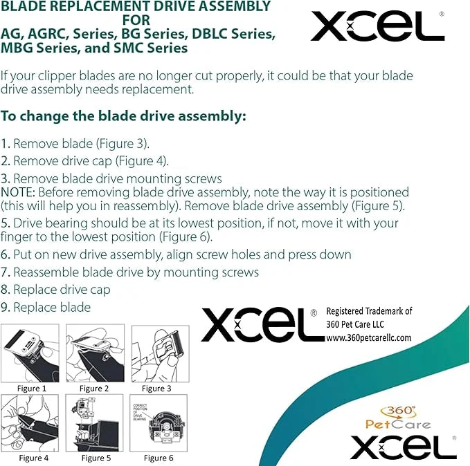 XCEL AGC Pro Drive Assembly Lever Replacement Blade for Pet Clipper (4 Pack) - Product Image