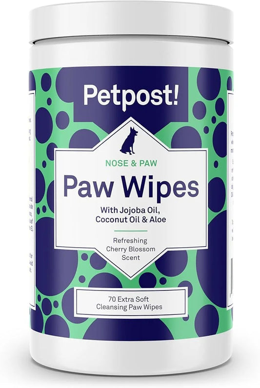 Petpost | Paw Wipes for Dogs - Nourishing, Revitalizing Dog Paw Cleaner with Coconut Oil, Jojoba Oil, and Aloe - Ultra Sof...