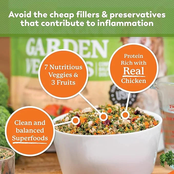 Dr. Harvey's Chicken & Garden Veggies Dog Food, Human Grade Whole-Grain Dehydrated Dog Food with Freeze-Dried Chicken (5 P...
