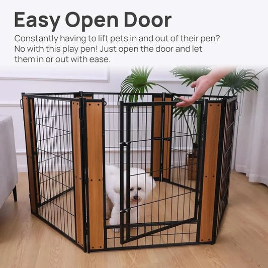 Heavy Duty Dog Playpen - 32 Inch Height - Indoor/Outdoor Pet Fence - Foldable Exercise Pen for Medium & Small Dogs - Produ...