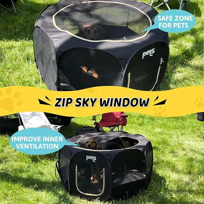 KingCamp Dog Playpen Pet Playpen + Free Travel Bowl Portable Foldable Dog Tent and Puppy Playpen Pet Tent + Free Carrying ...