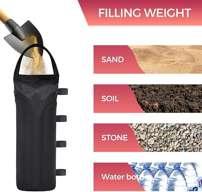 Extra Large Weights Sand Bags Set of 4 for Outdoor Dog Shelter, Heavy Duty Canopy Weight Bags(120LBS) for Pop up Canopy Te...