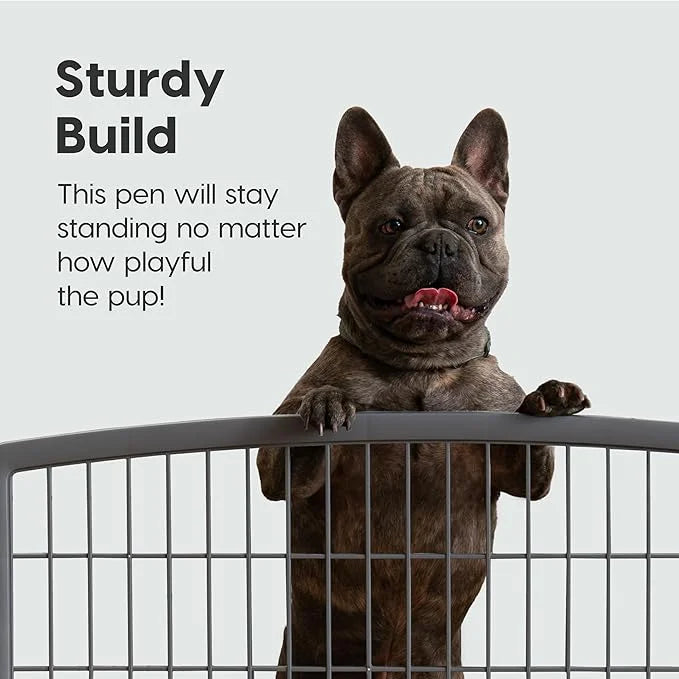 IRIS USA Dog Playpen, 4-Panel 24" Pet Playpen, Puppy Playpen, Indoor/Outdoor Dog Pen, 35 x 35 x 24, Foldable, Customizable...