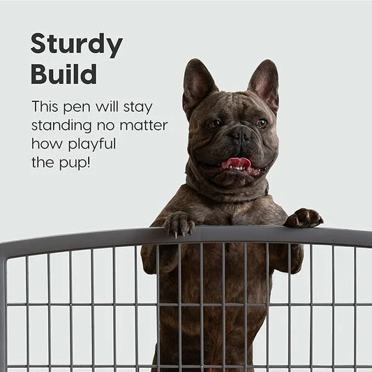 IRIS USA Dog Playpen, 4-Panel 24" Pet Playpen, Puppy Playpen, Indoor/Outdoor Dog Pen, 35 x 35 x 24, Foldable, Customizable...