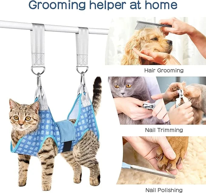 Pet Grooming Hammock for Cats & Dogs, Dog Grooming Hammock Harness, Dog Sling for Nail Clipping/Trimming (X-Small) - Produ...