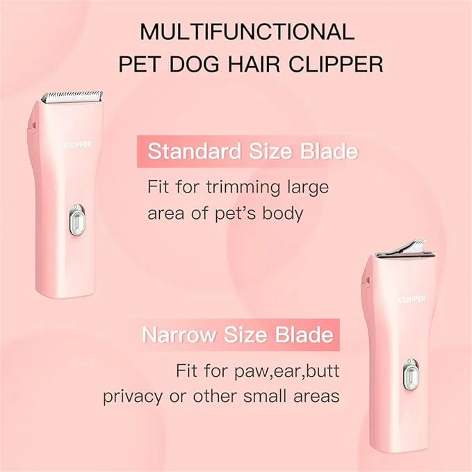 2 in 1 Prowerful Home Professional Dog Grooming Kit Clipper Low Noise USB Rechargeable Gifts for Dog Cat Pink,MTS006 - Pro...