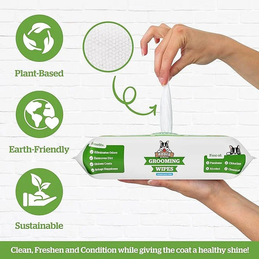 Pogi's Dog Walk n' Wipe Combo - Pogi's 750 Unscented Dog Poop Bags + 2 Poop Bag Holders and 100 Plant-based Grooming Wipes...