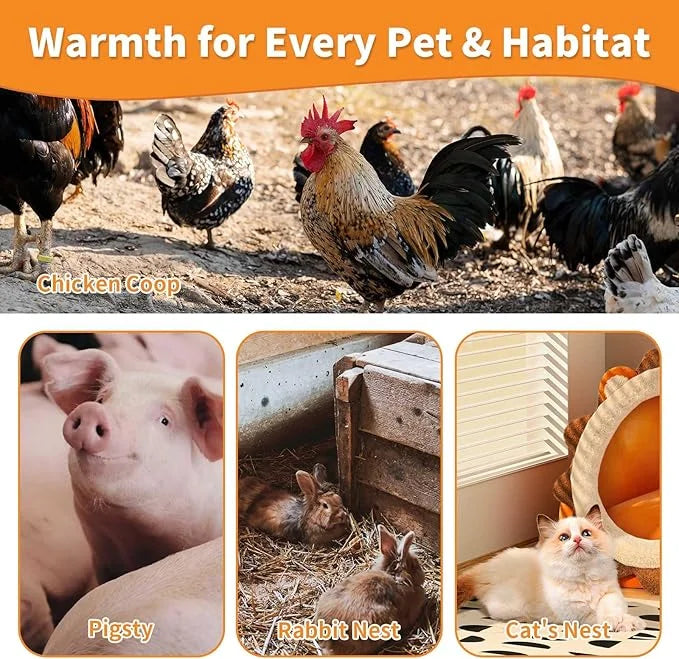 Neighborhood Dog House Heater 50W, Three Gears Adjustable Temperature, Wall Mount, Anti Chew Cord, Waterproof Control, Ove...