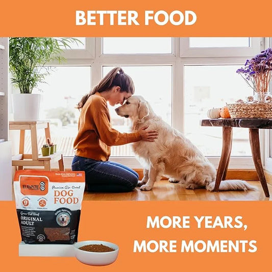100% Human Grade Air Dried Dog Food - All Natural - USA Grass Fed Beef - Limited Ingredient Dog Food - Grain Free - Dehydr...