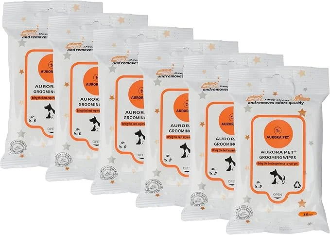 Aurora Pet Wipes – 100% Natural, Plant-Based Hypoallergenic Grooming Wipes for Dogs & Cats (60-Count Travel Pack) - Produc...