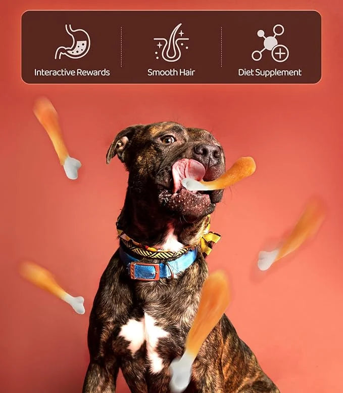 16OZ Dog Chewy Treats, Chicken Calcium Bone Dog Treats, Teeth Clean Training Chewy Snacks Dog Treats for Small Medium Larg...