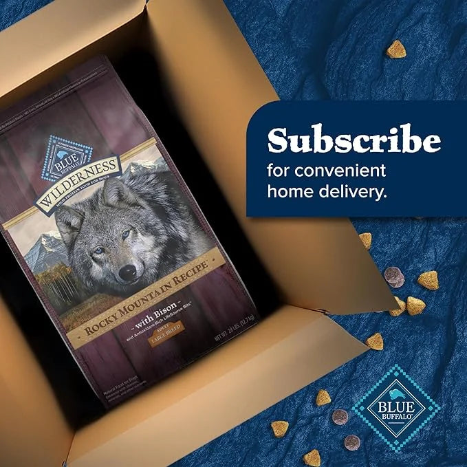 Blue Buffalo Wilderness Rocky Mountain Recipe High-Protein Large Breed Adult Dry Dog Food, Made in The USA with Natural In...