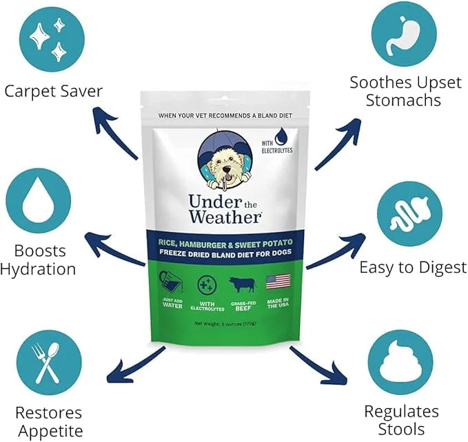 Under the Weather Bland Diet for Dogs | Easy to Digest for Sick Dogs |Always Be Ready| Contains Electrolytes - Natural Fre...