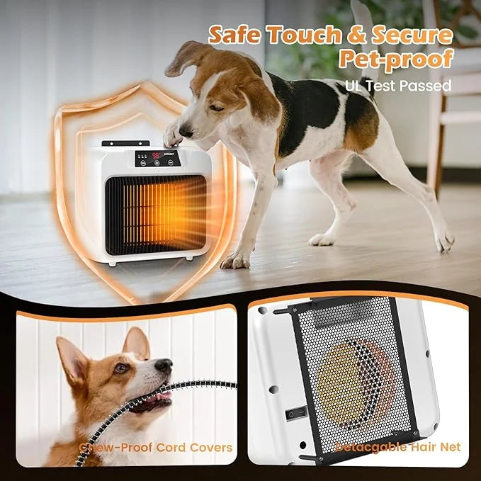 Upgrade 600W Large Dog House Heater w Thermostat, Adjustable Temp & Timer Heating Pet Heater for Outside Winter Insulated ...