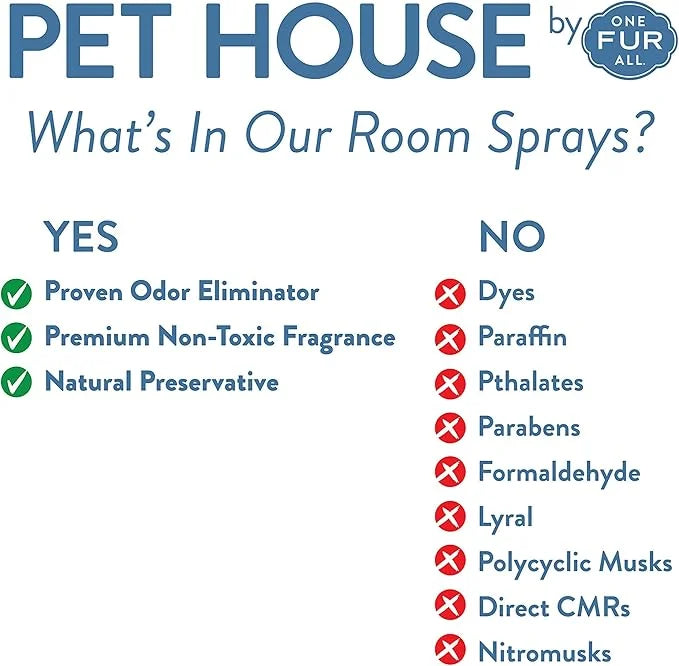 One Fur All Pet House Freshening Room Spray - Sunwashed Cotton Pack of 2 - Concentrated Air Freshener - Non-Toxic & Pet-Fr...