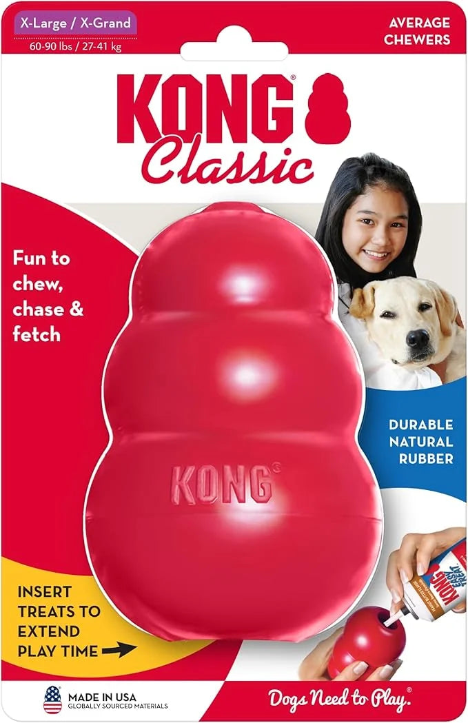 KONG Classic Stuffable Dog Toy - Fetch & Chew Toy for Dogs - Treat-Filling Capabilities & Erratic Bounce for Extended Play...