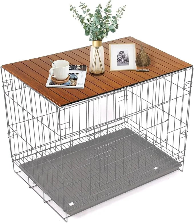 HiCaptain Pet Crate Table Topper ??Foldable Wire Dog Kennel Topper Custom Pet Crate Table (L, for 42 inch Crate) - Product...