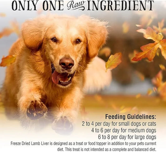 Northwest Naturals Raw Rewards Freeze-Dried Lamb Liver Treats for Dogs and Cats - Bite-Sized Pieces - Healthy, 1 Ingredien...