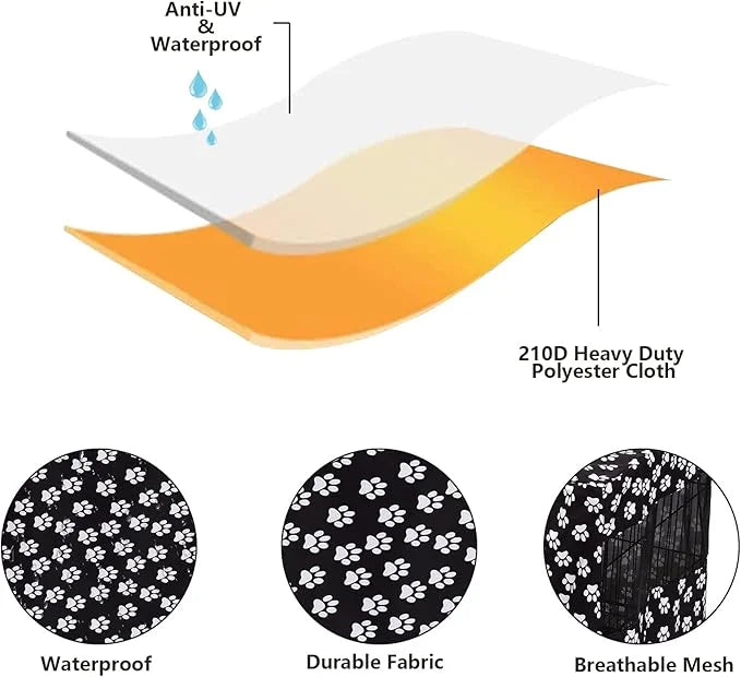 Dog Crate Cover Kennel Dogs Covers fits Small Medium Large crates cage Heavy Nylon Waterproof soundproof Indoor Outdoor - ...