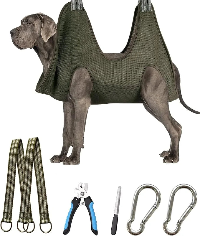 10 in 1 Pet Dog Grooming Hammock Harness with Nail Clipper,Nail File,Dog Nail Hammock,Dog Grooming Sling for Nail Trimming...