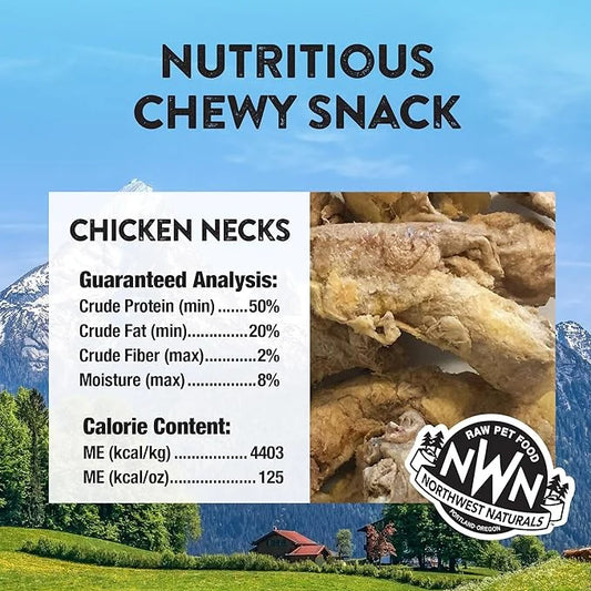 Northwest Naturals Raw Rewards Freeze-Dried Chicken Neck Treats for Dogs and Cats - Whole Neck - Healthy, 1 Ingredient, Hu...